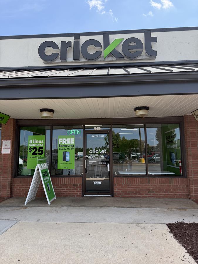 Cricket Wireless storefront with clean windows and door